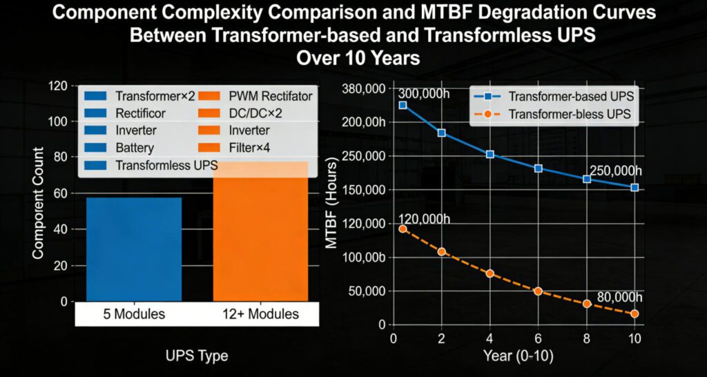 Component complexity comparison and MTBF degradation curves