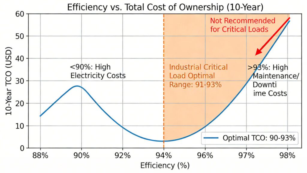 Efficiency vs reliability trade-off curve