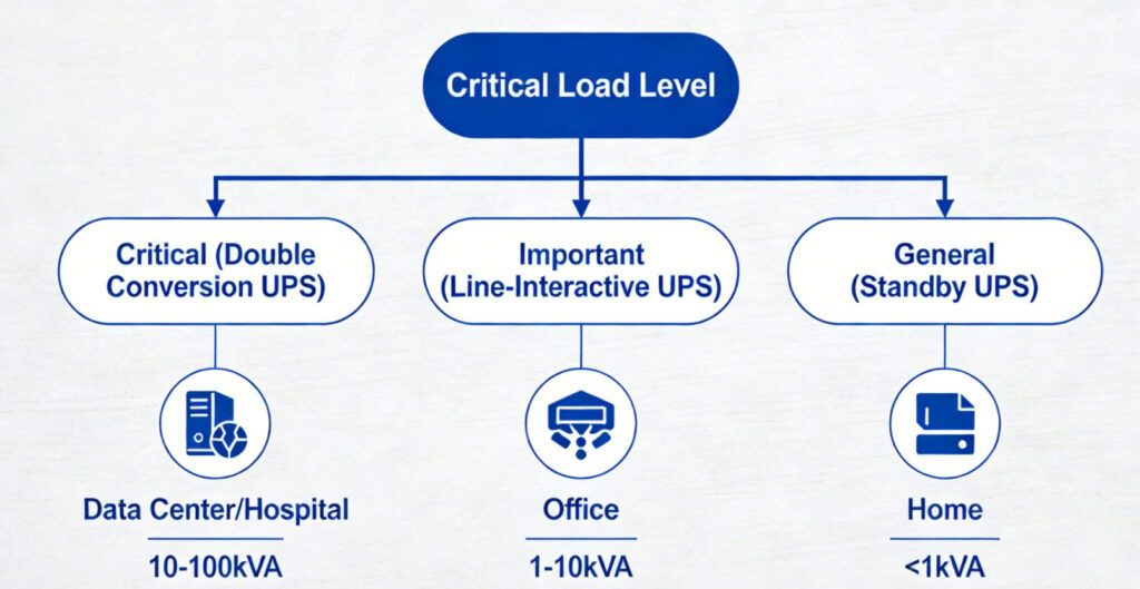 المخطط الانسيابي لقرار اختيار وحدة الإمداد بالطاقة غير المنقطعة